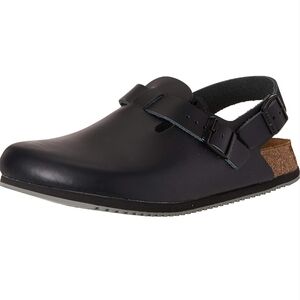 Birkenstock Black Loafers Slip-Ons Leather Comfort
